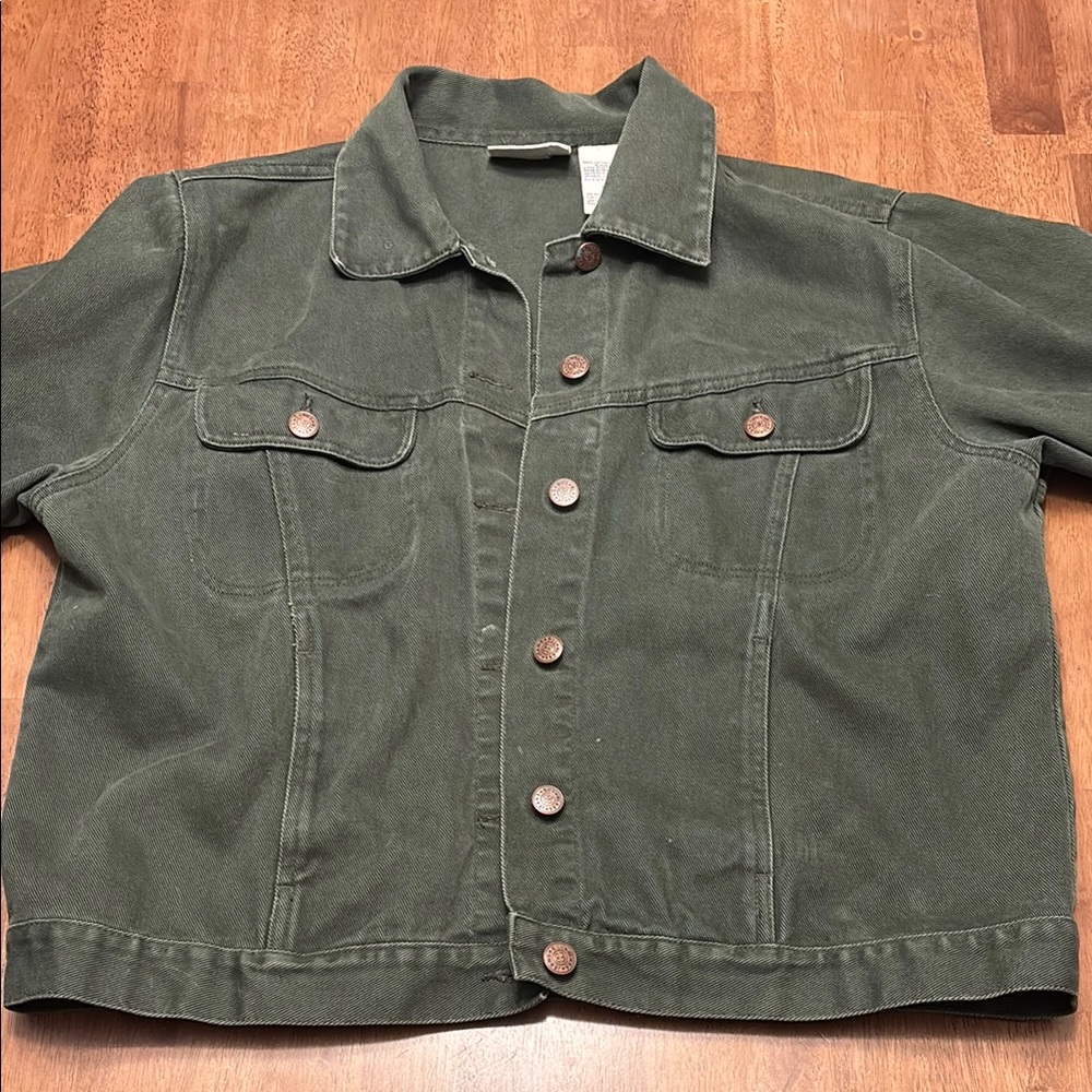 Bill Blass Green Denim Jacket Size L